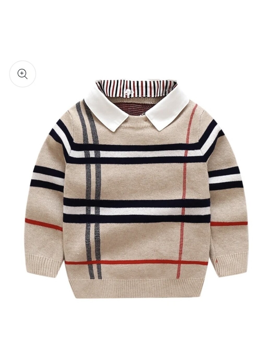 Boys Plaid Jacquard Sweater Size 4T